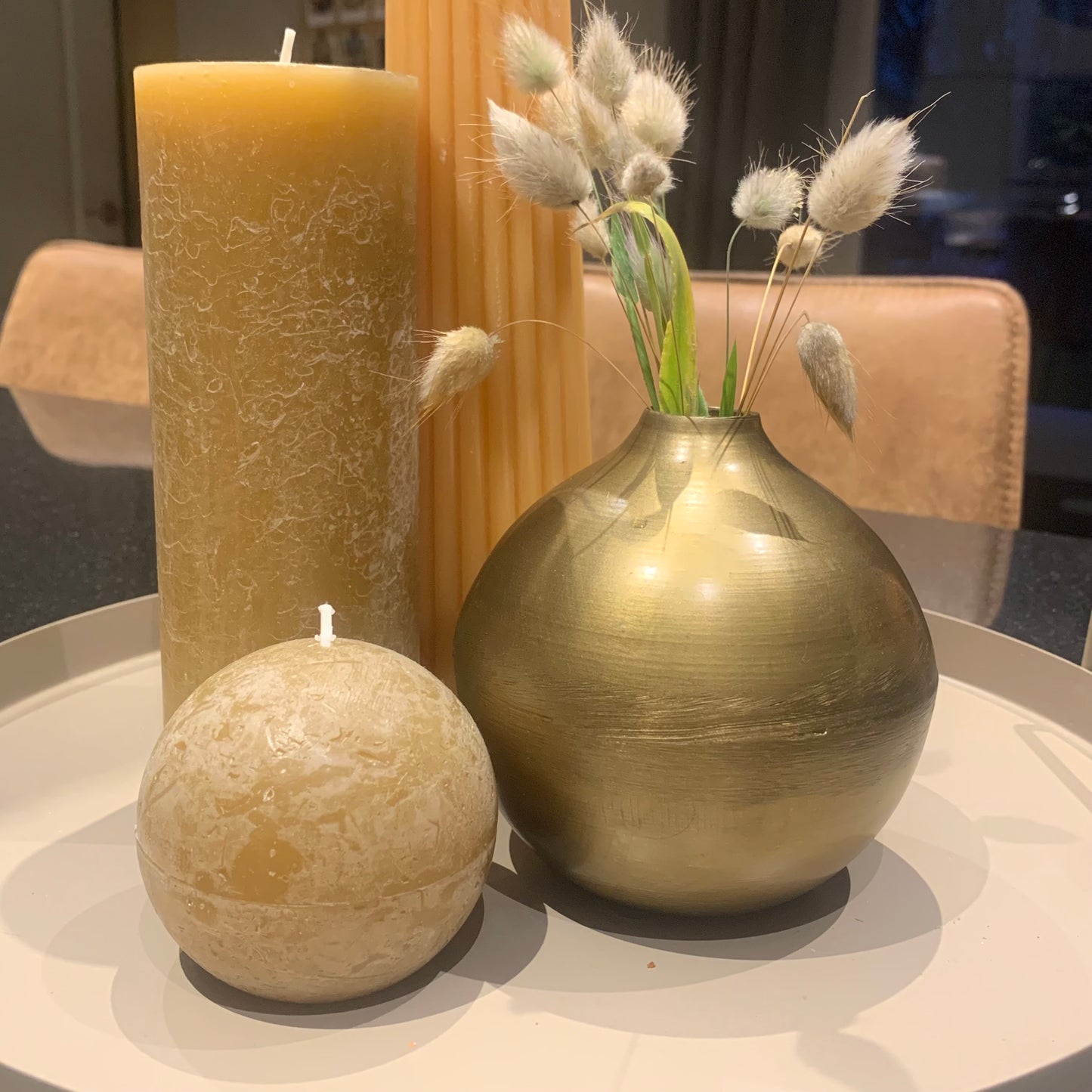 Kolony vaasje metaal goudkleurig 11,5 cm