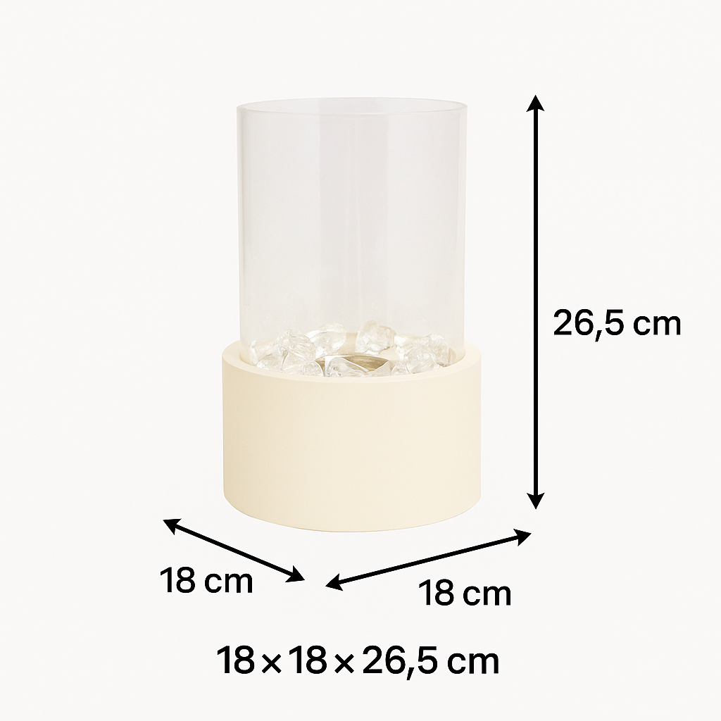Tabelbrander - ronde - zand - 21x21x28cm