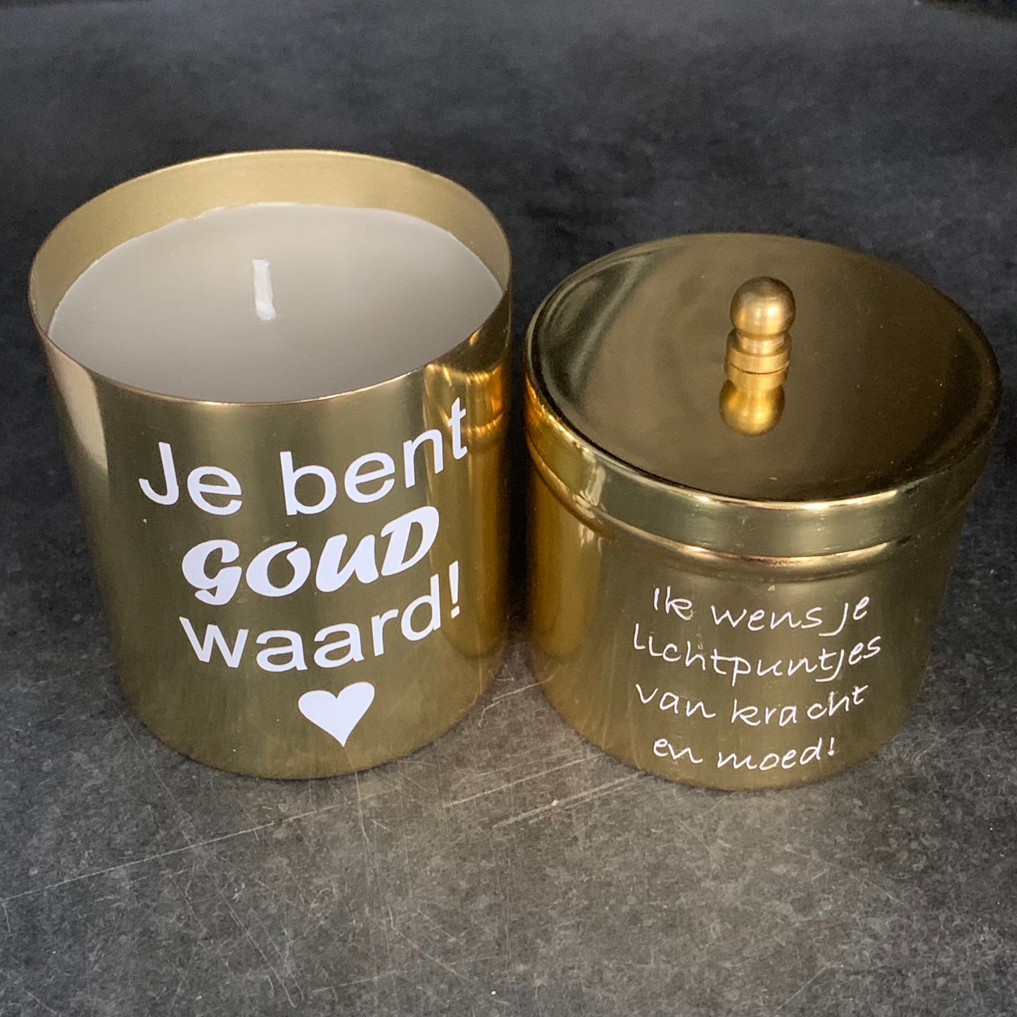 Gusta kaars goudkleurig 8,5 cm