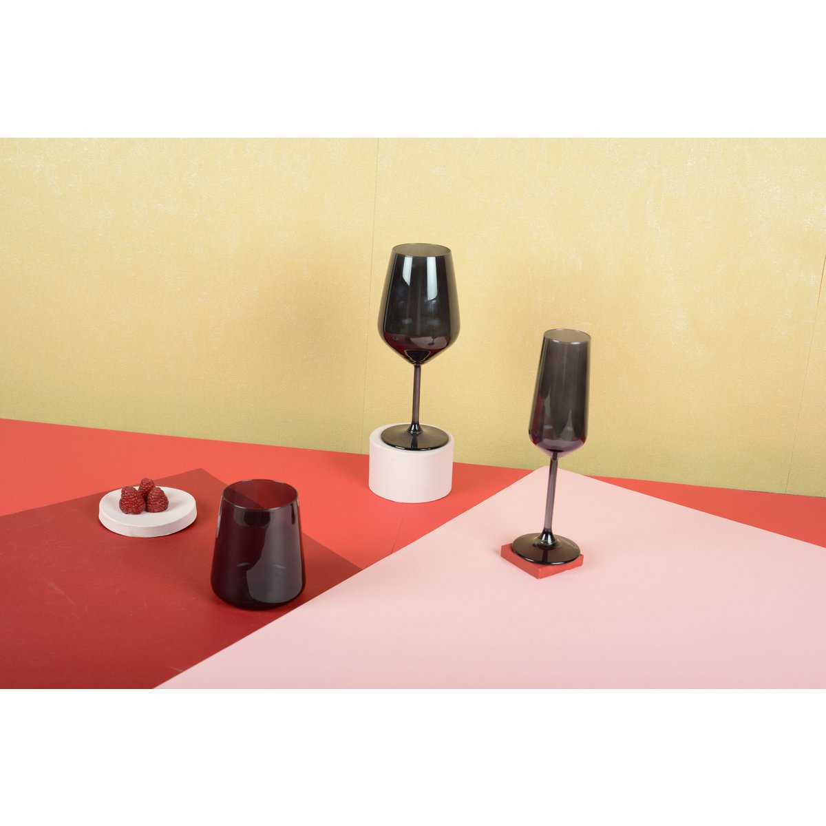 Zwarte waterglazen - set 6