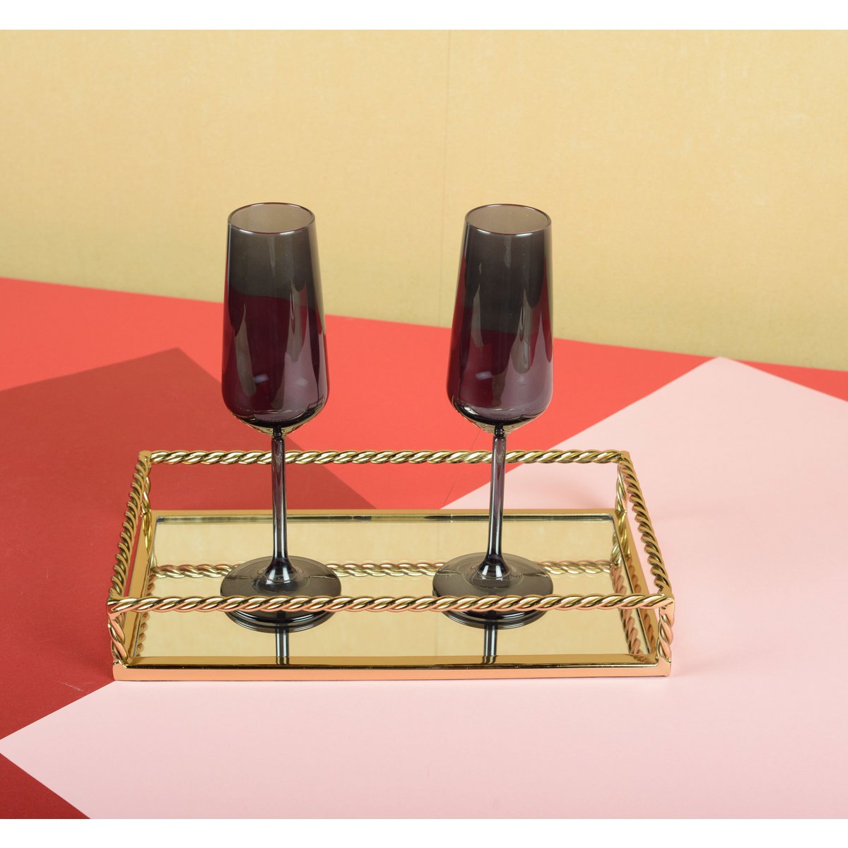 Black Champagne glazen - Set van 6
