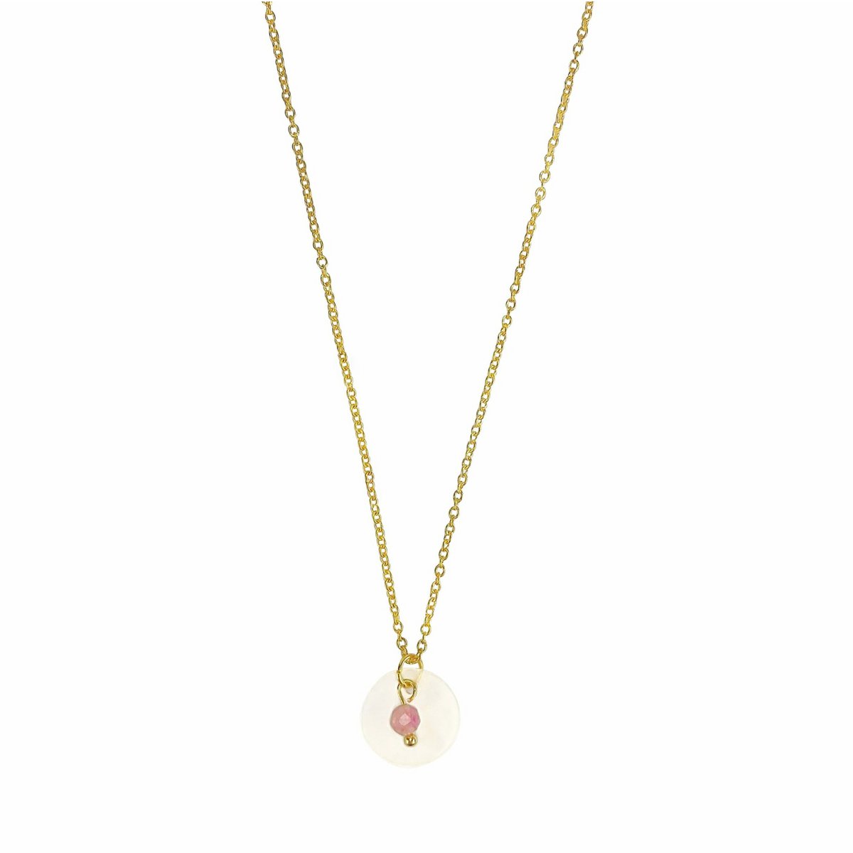 Ketting Toermalijn & Schelp - Goud