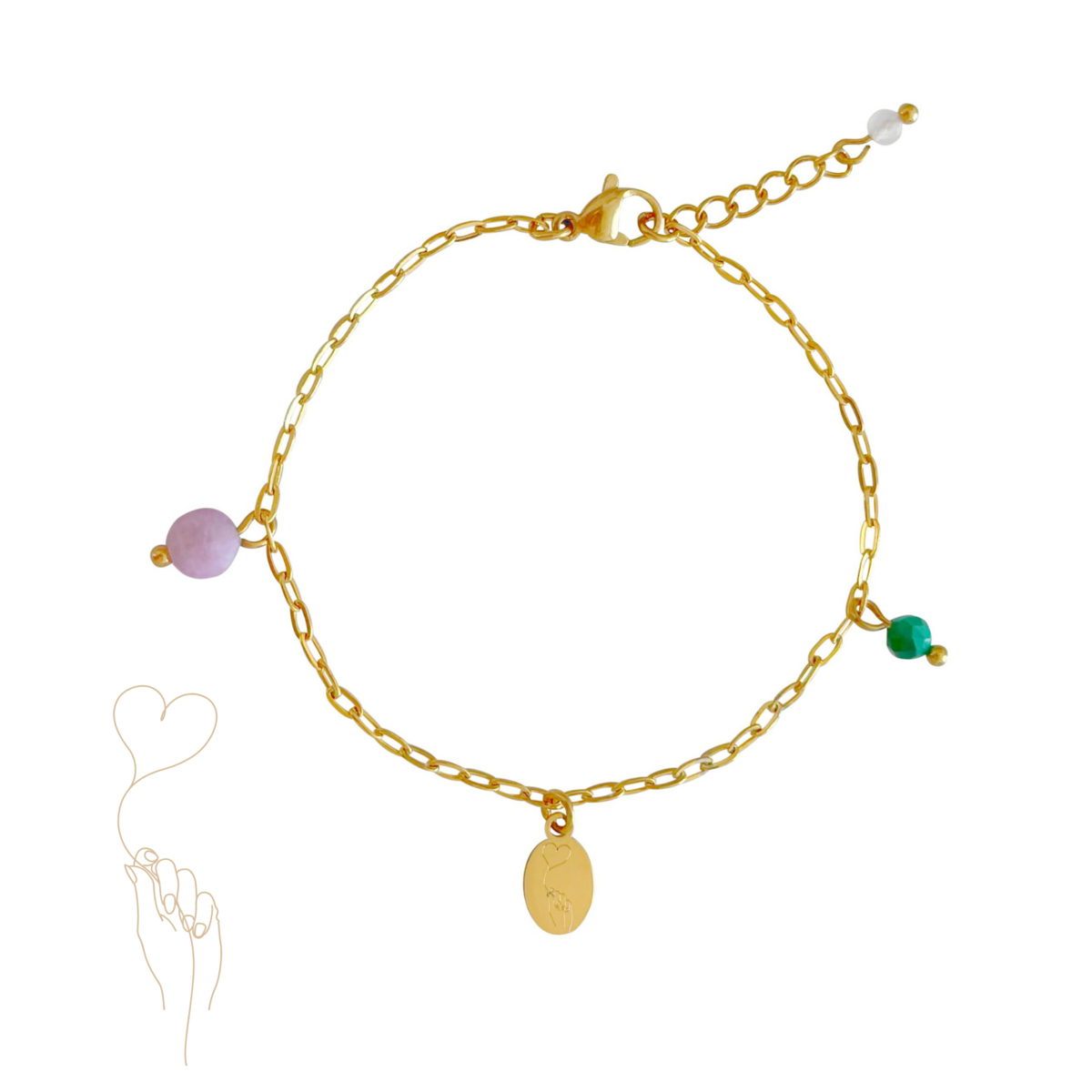Hart Onder De Riem Armband - Goud