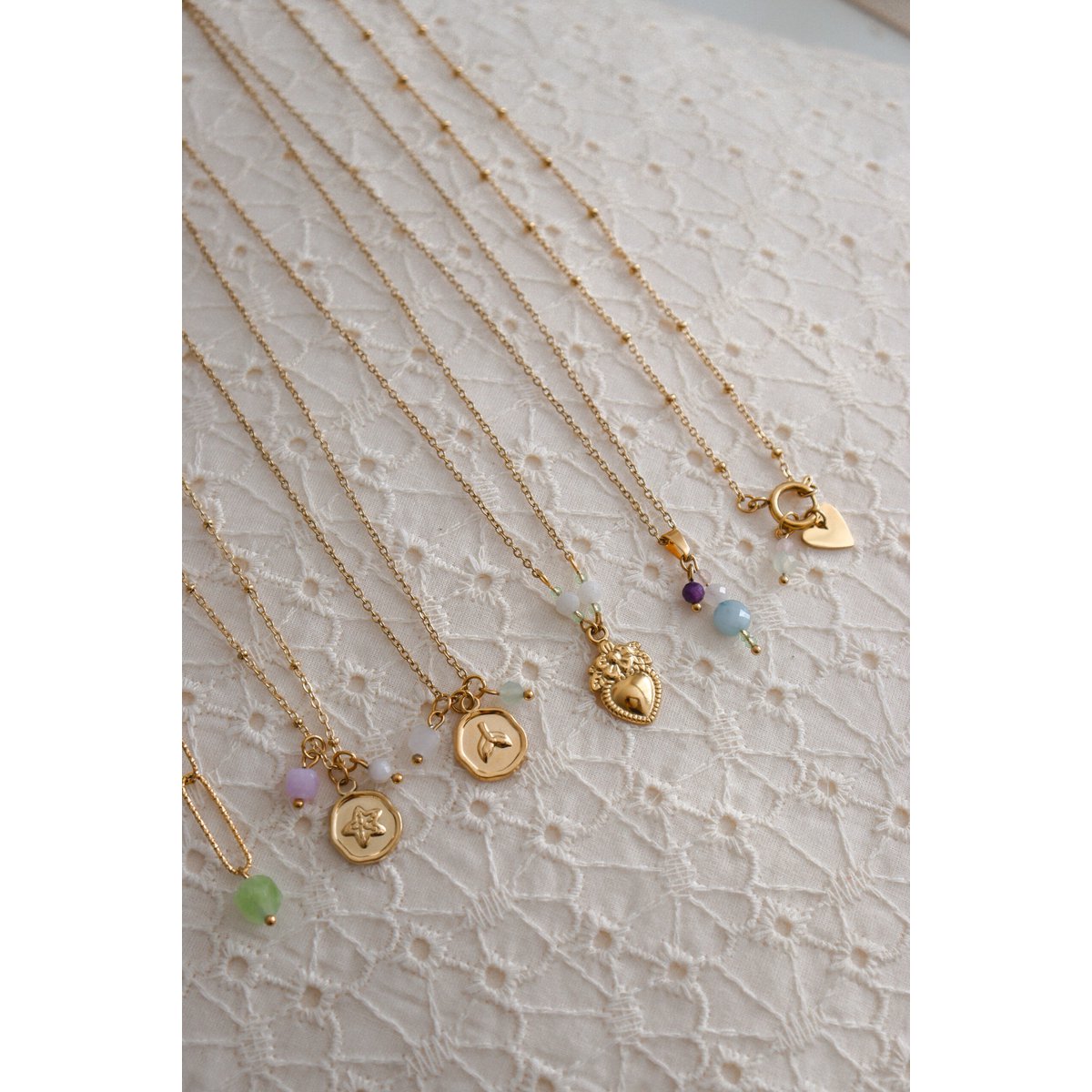 Harmonie Edelstenen Ketting - Goud