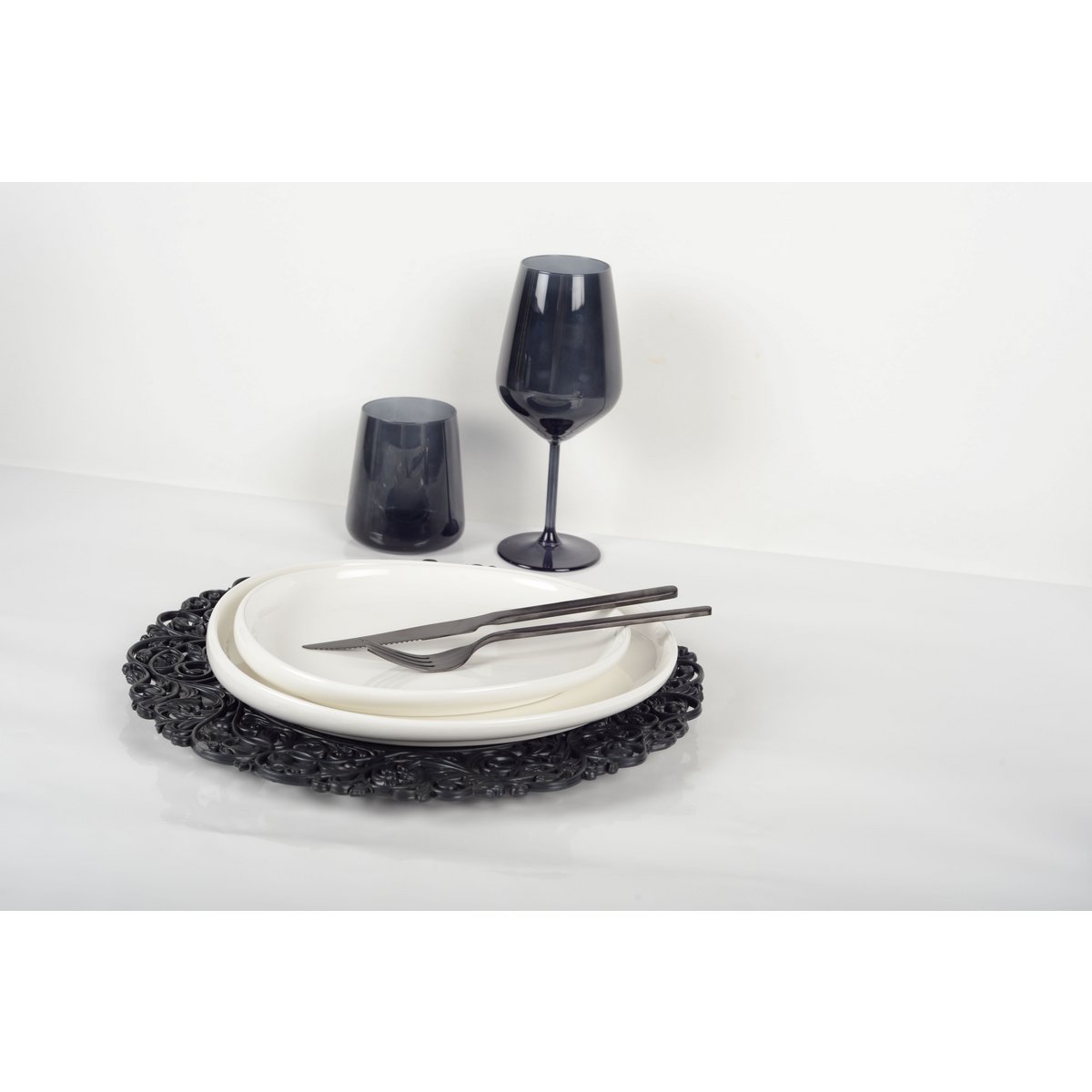 Zwarte waterglazen - set 6