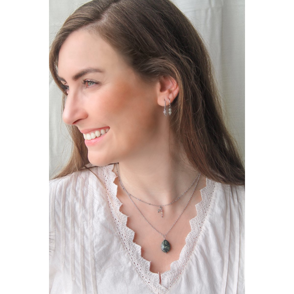 Ketting Kambaba Jaspis - Zilver