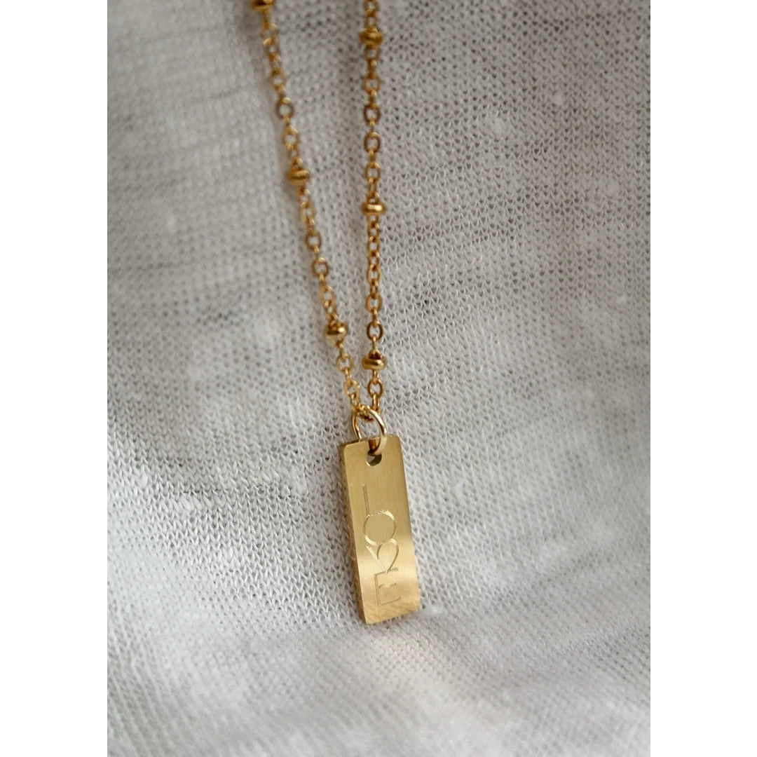 Ketting LOVE Gravure Plaatje - Goud