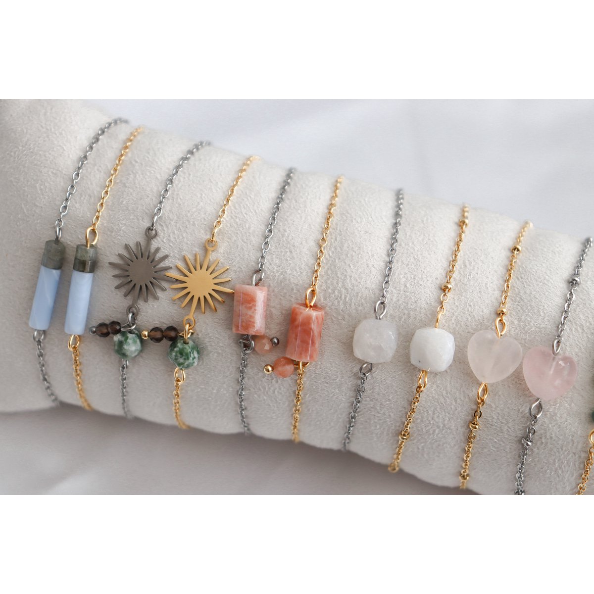 Aquamarijn & Labradoriet Armband - Zilver