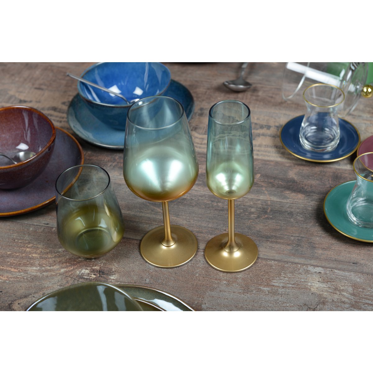 Lage waterglazen degradeert gloed - set van 6
