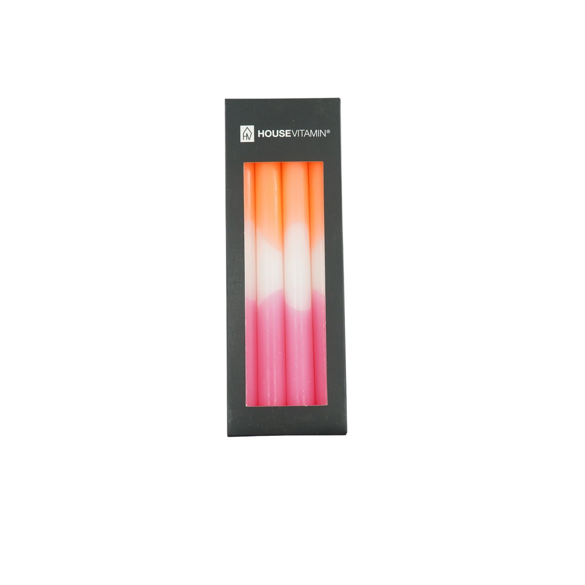 Kaarsen - neon roze/wit/neon rood (set van 4)