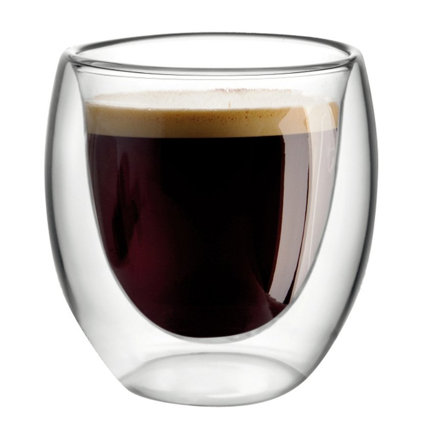 Set van 4 Expresso Cups Double Wall Glass 80ml