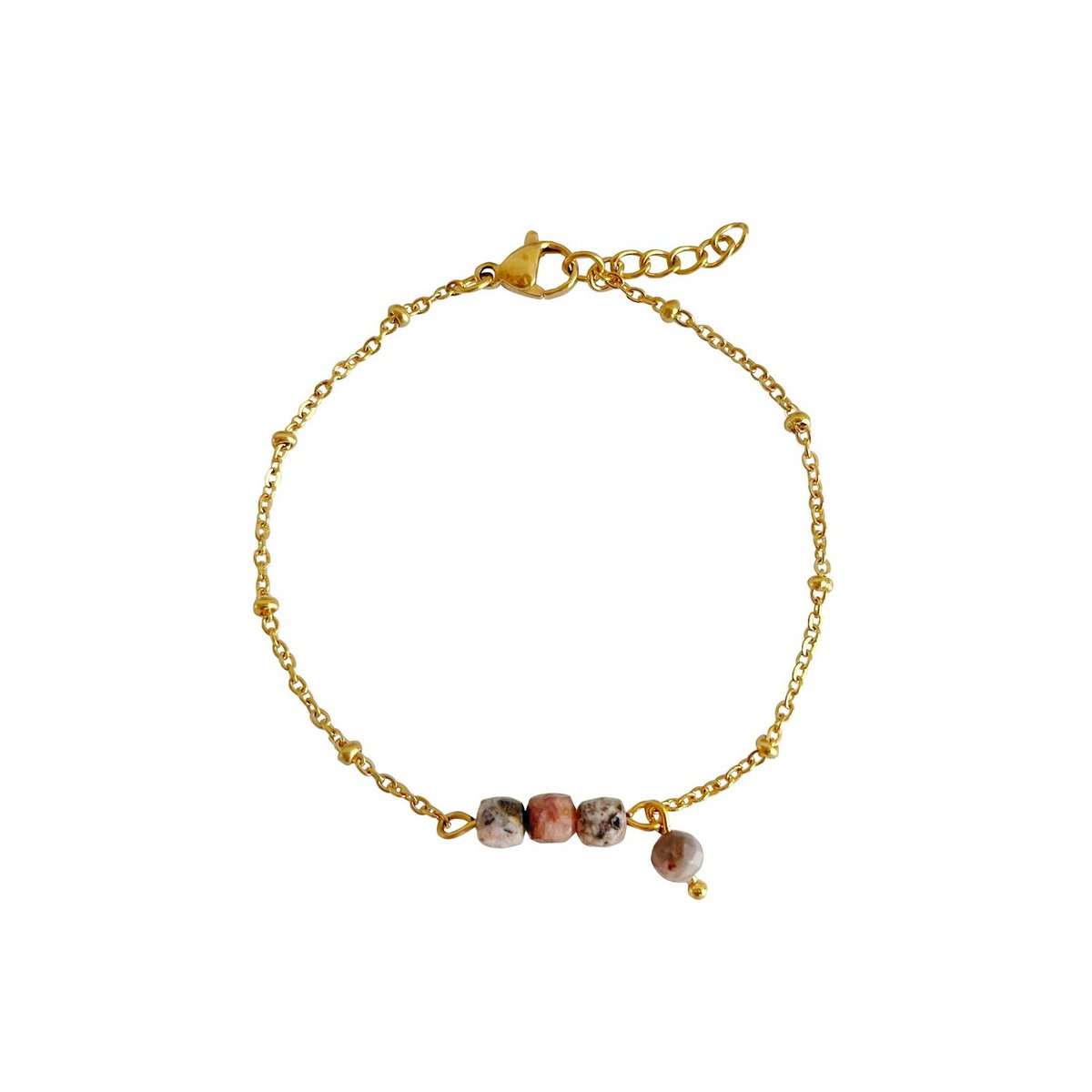 Rhodochrosiet Armbandje - Goud