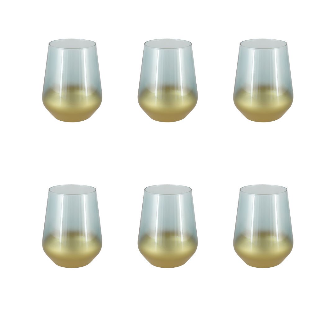 Lage waterglazen degradeert gloed - set van 6