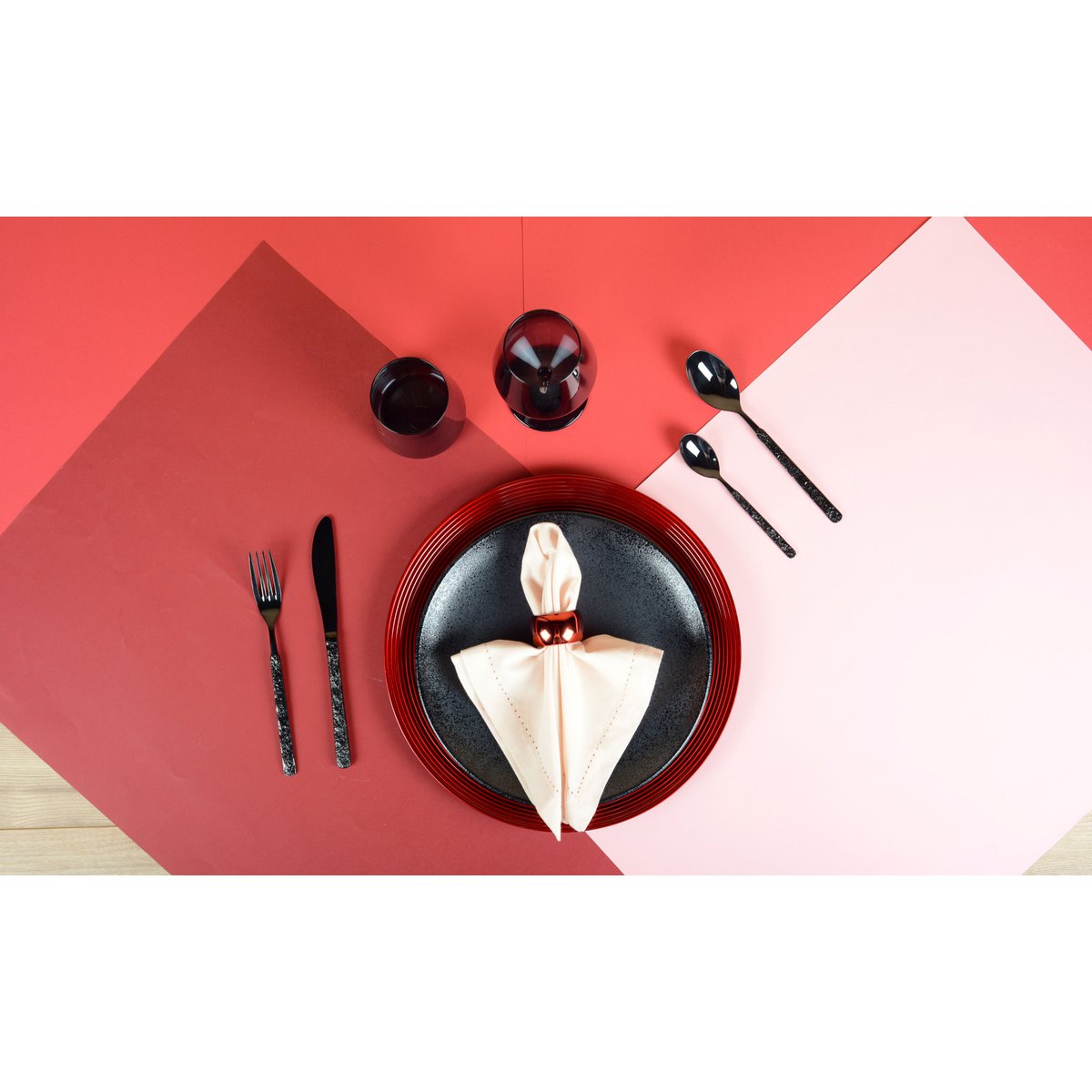 Zwarte waterglazen - set 6