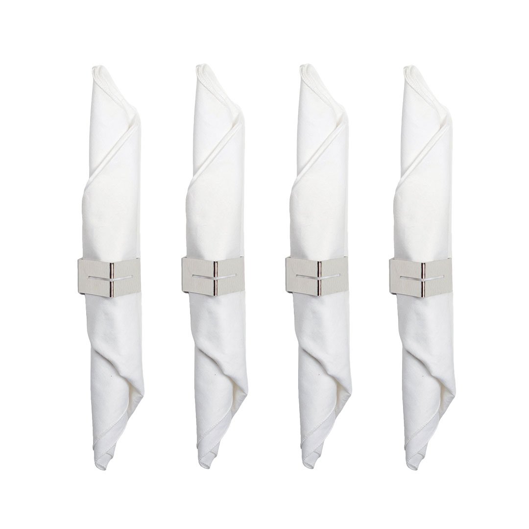 Triangle Martele Silver handdoekringen - set van 4