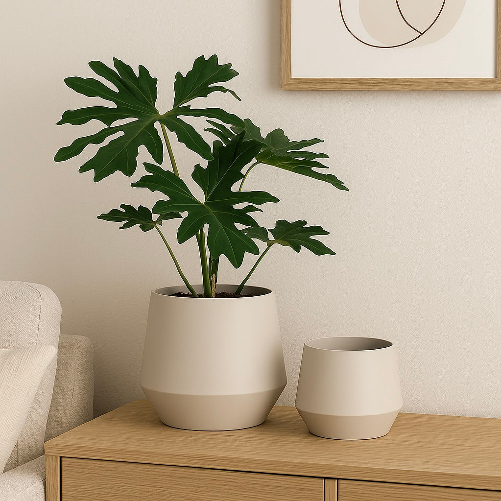Trofa Flower Pot - Bloempot, staal, zand, set van 2