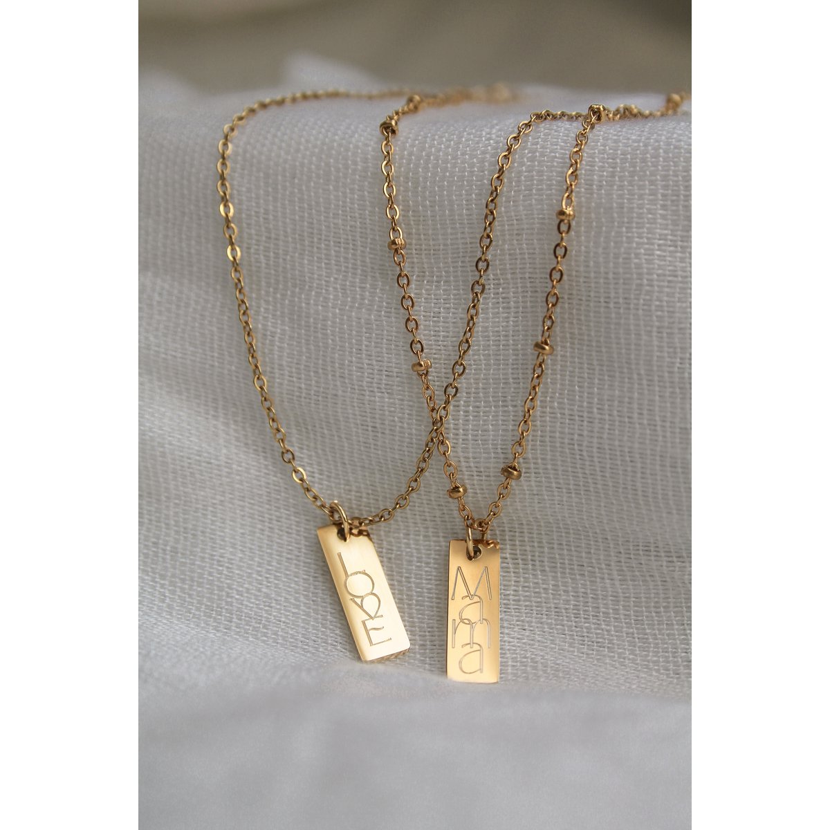 Ketting Mama Gravure Plaatje - Goud