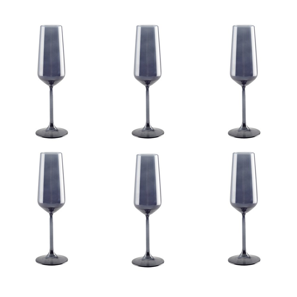 Black Champagne glazen - Set van 6