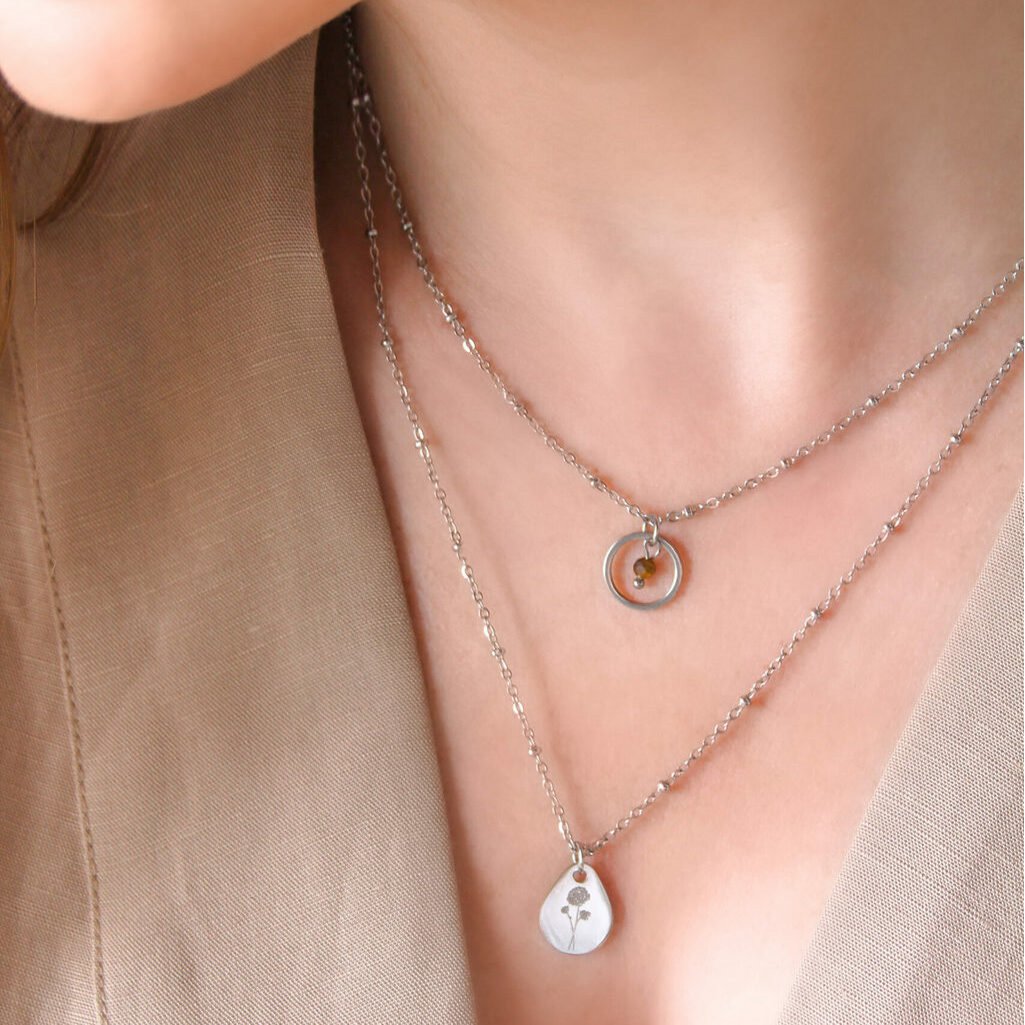 Zilveren Geboortebloem Ketting (per maand te bestellen)