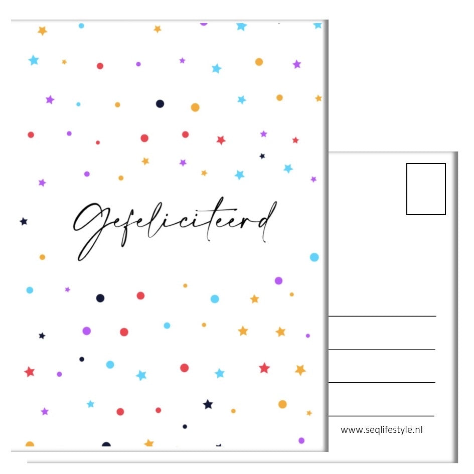 Wenskaarten 'Gefeliciteerd'