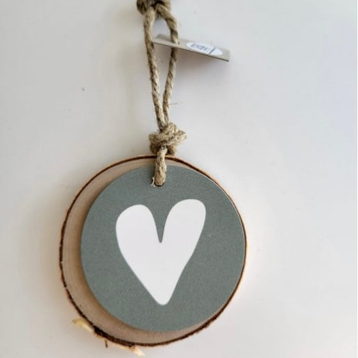 Houten Hanger - Hart groen