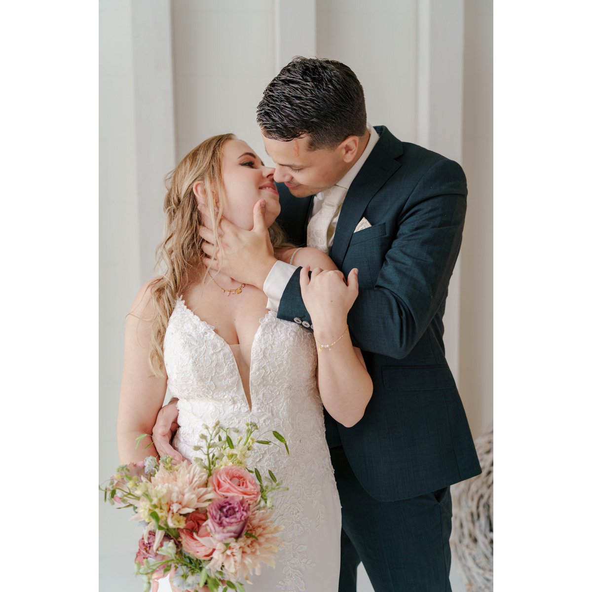 Bruids Armband Rozenkwarts & Maansteen - Goud