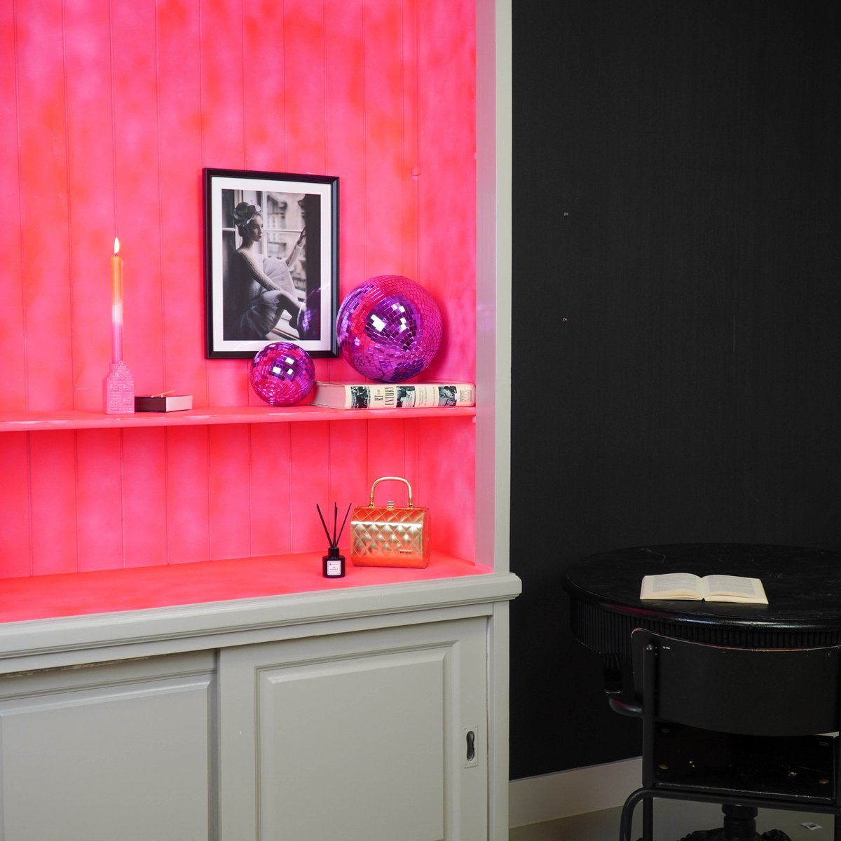 Kerstdecoratie - Kersthanger - Discobal - Foam - Roze - 25x25x25cm