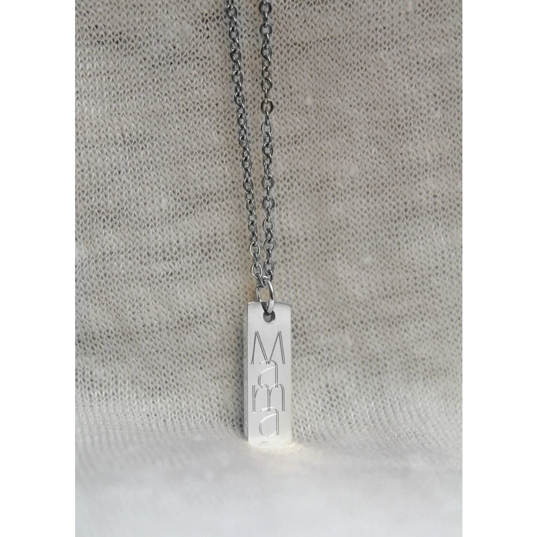 Ketting Mama Gravure Plaatje - Zilver