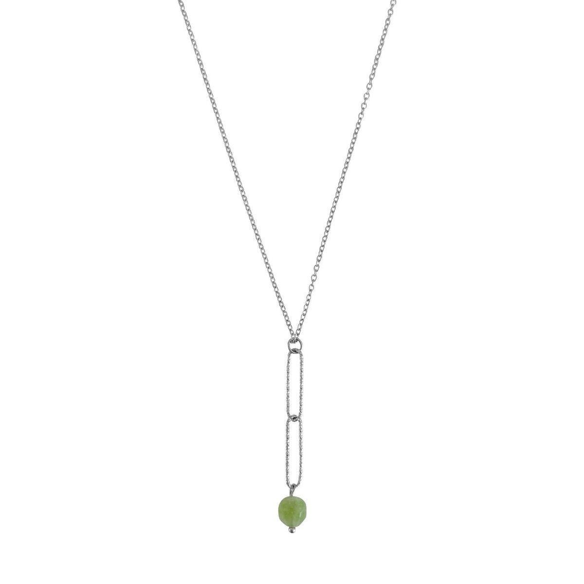 Peridot Y-Vorm Ketting - Zilver