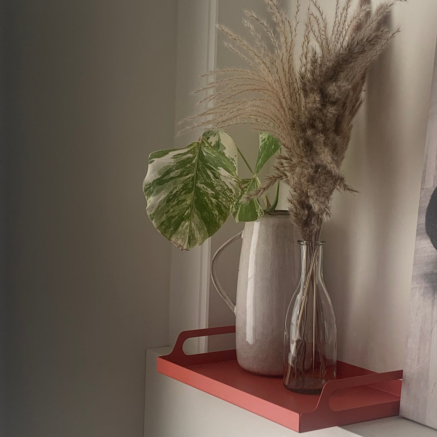 🌾 Pampas in Glazen Vaas – Gift Box - XL