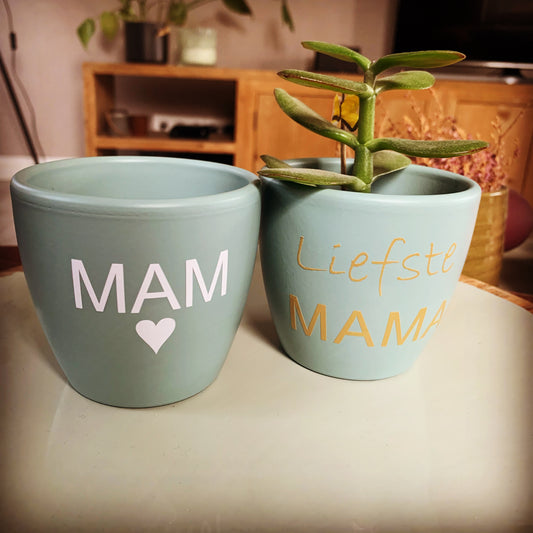 💙 Blauw Bloempotje – Met Liefde Gepersonaliseerd