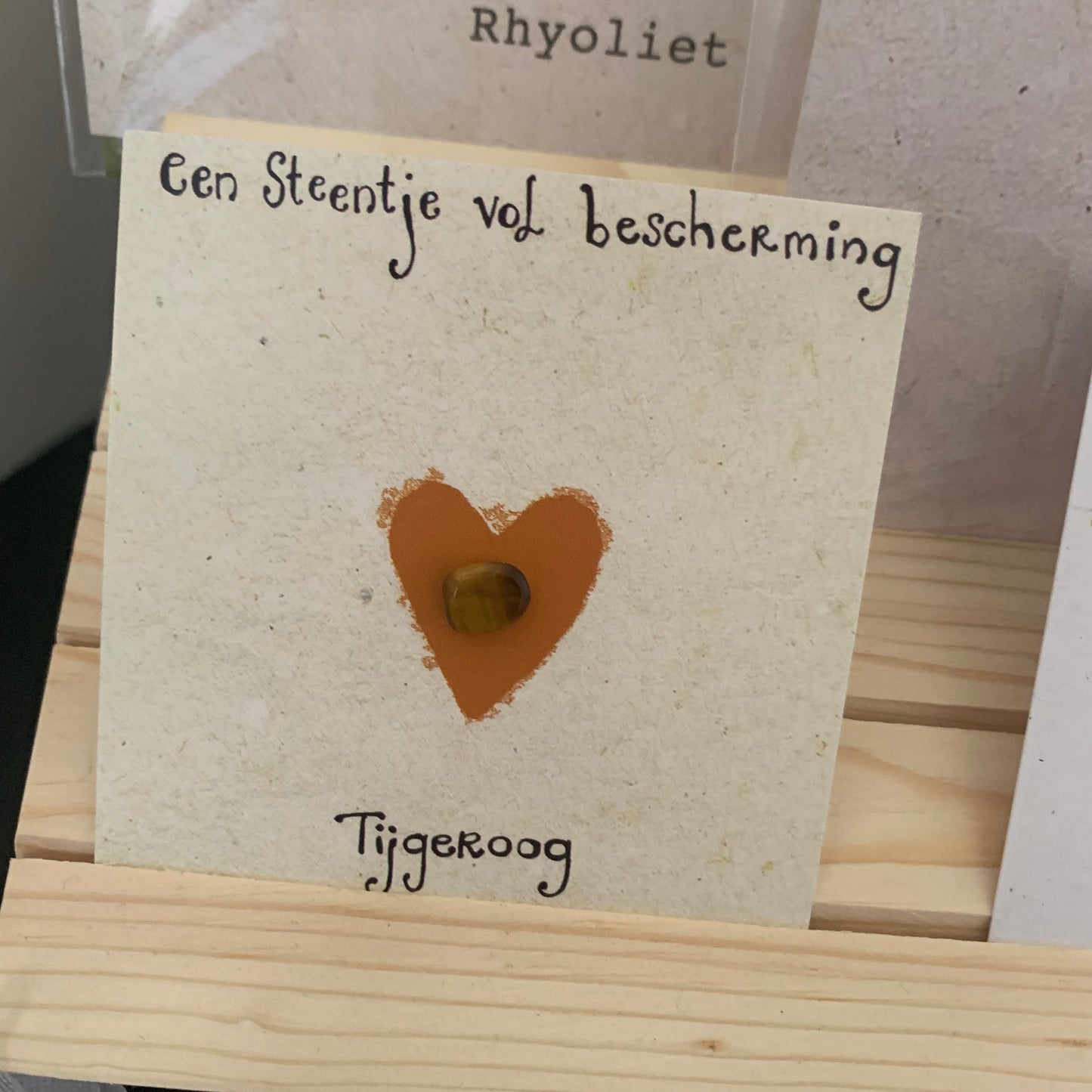 Edelsteen kado kaartje tijgeroog