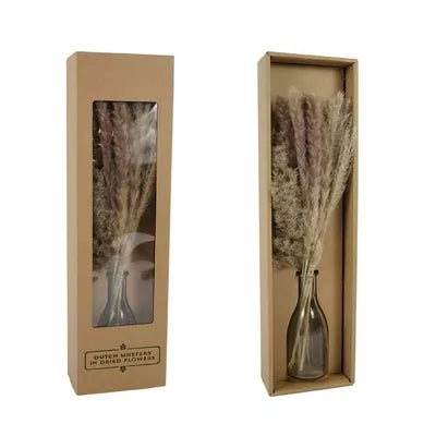🌾 Pampas in Glazen Vaas – Gift Box - XL