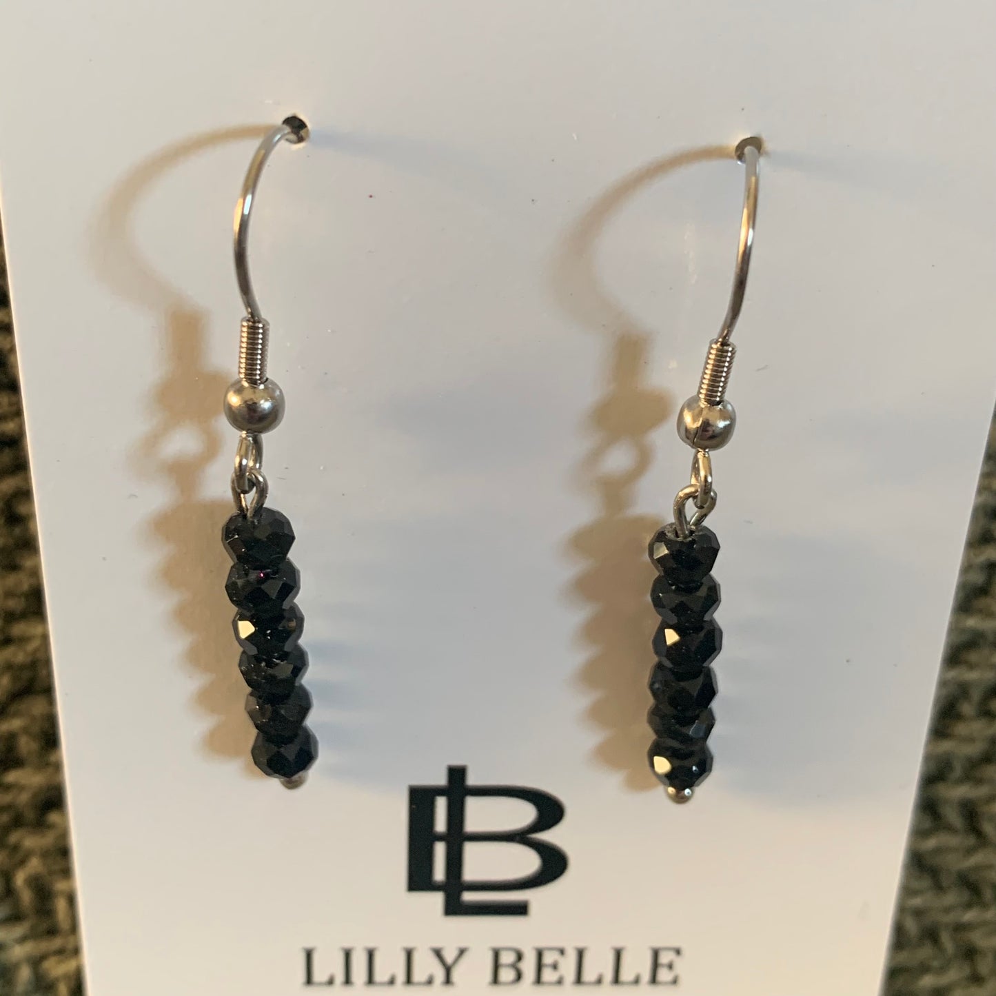 Oorbellen zilver/ zwart