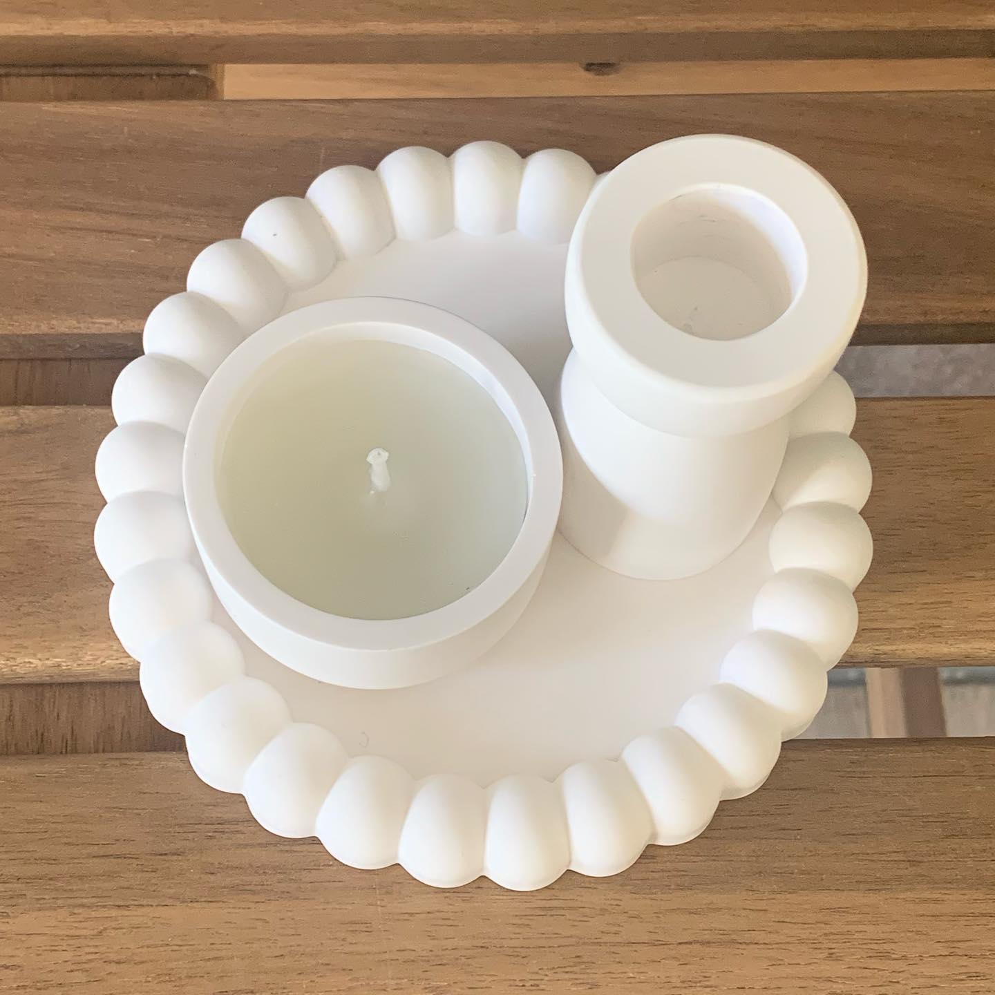 🕯️ Porseleinen Kandelaar – Handgemaakt