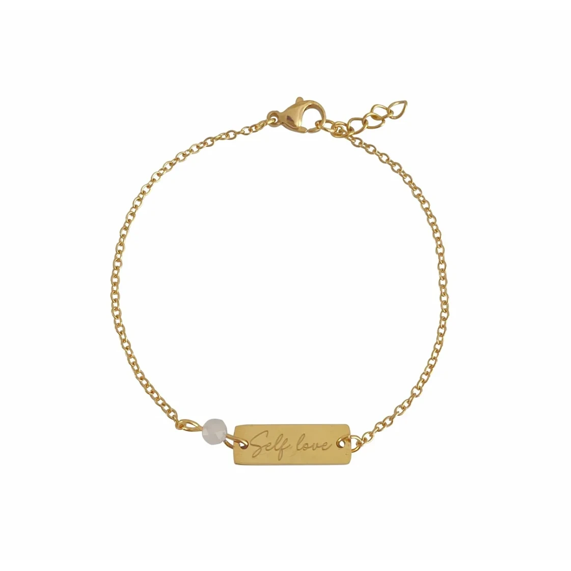 Armbandje Self Love & Rozenkwarts - Goud