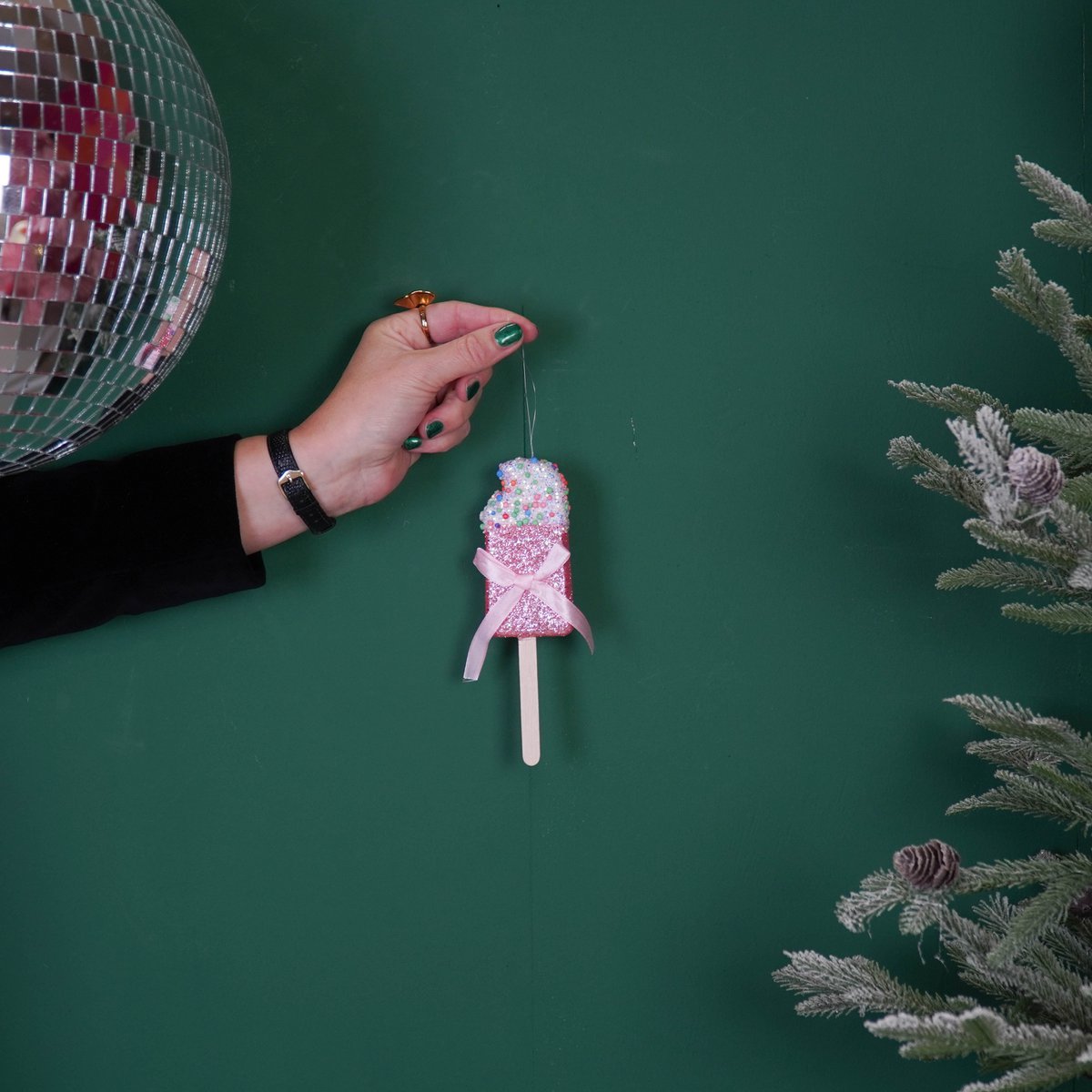 Kersthanger - IJs - Schuim - 15x5cm