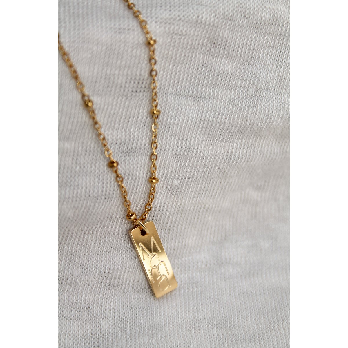 Ketting Mama Gravure Plaatje - Goud