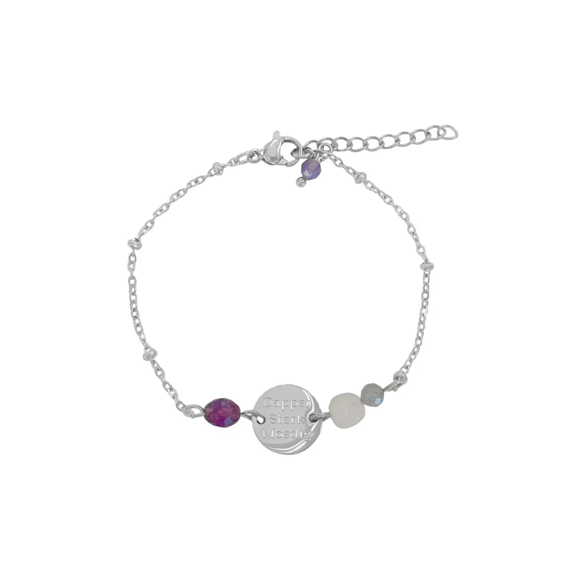 Dapper, Sterk & Moedig Armbandje - Zilver