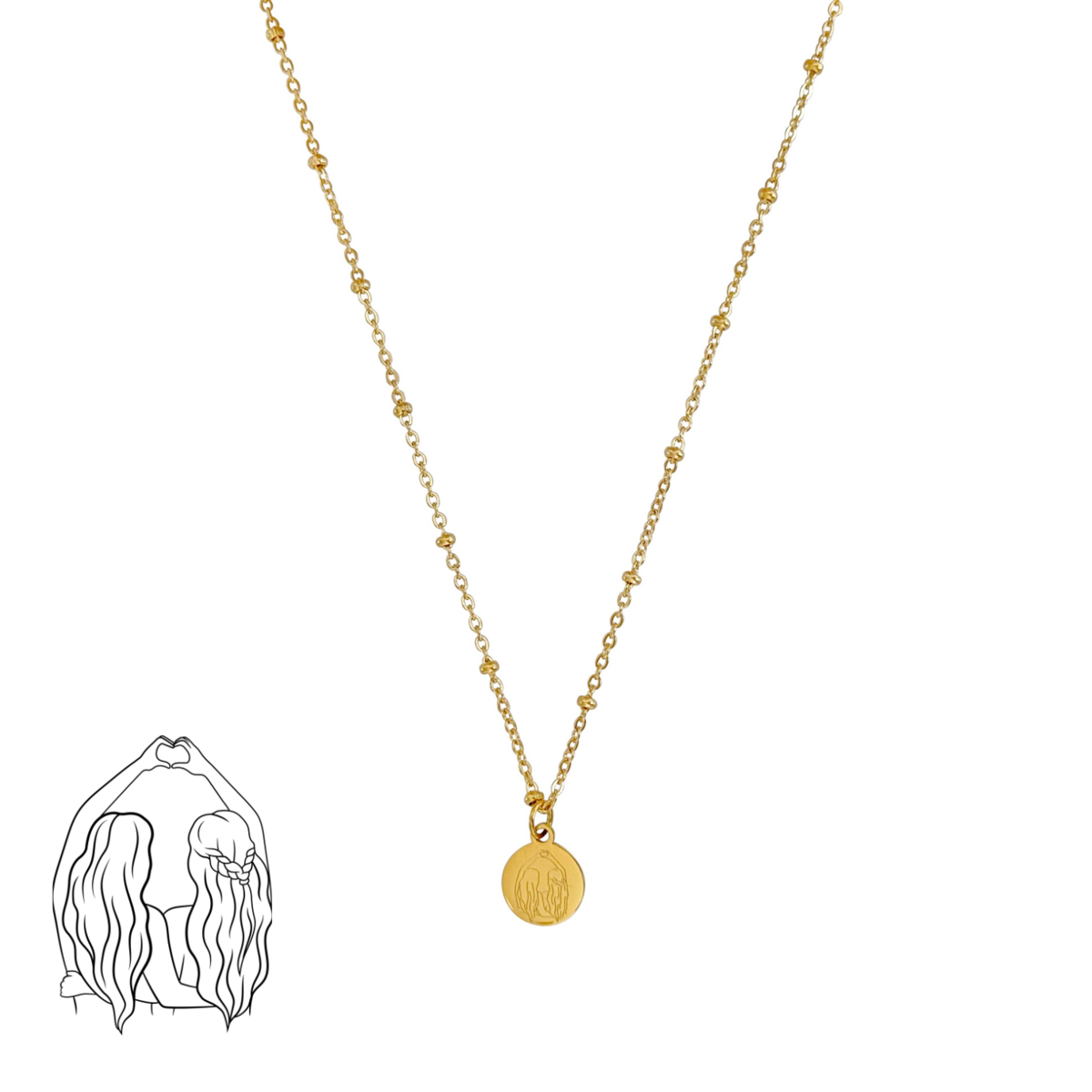 Hartsvriendinnen Ketting - Goud