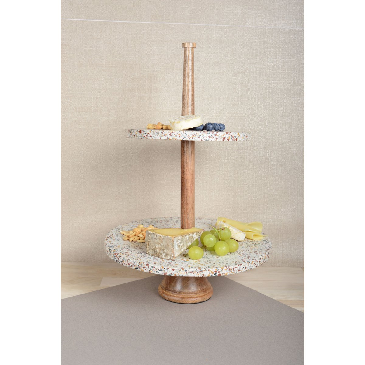 Dienblad - marmeren bladen - H60 cm