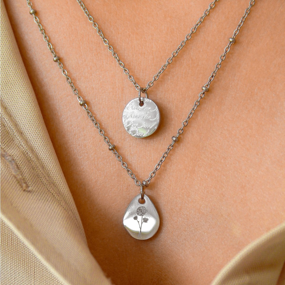 Zilveren Geboortebloem Ketting (per maand te bestellen)