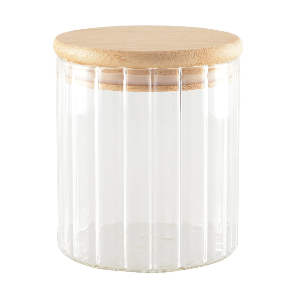 9x9x10cm glas- en houten opbergpot