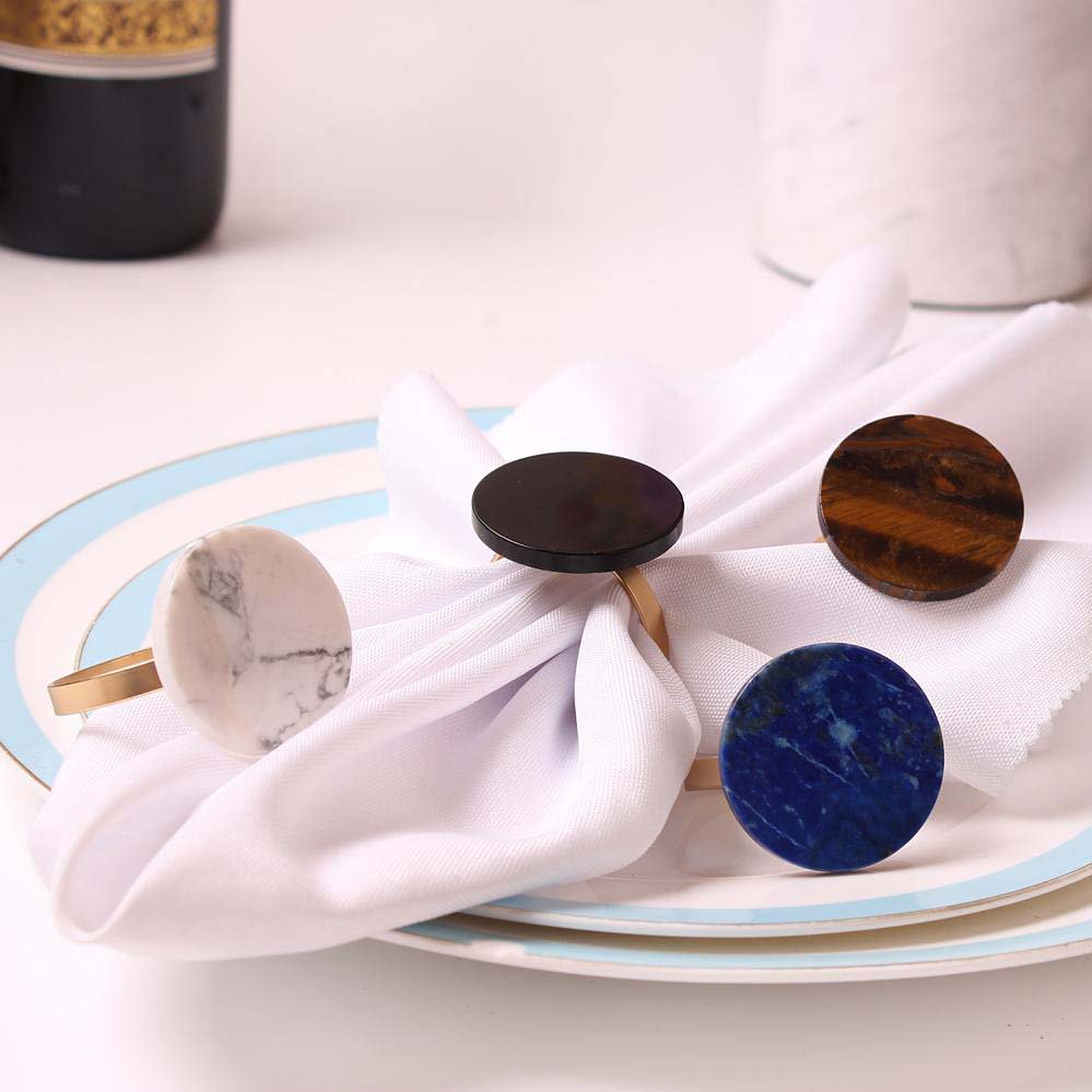 Veelkleurige stenen handdoekronde - set van 4