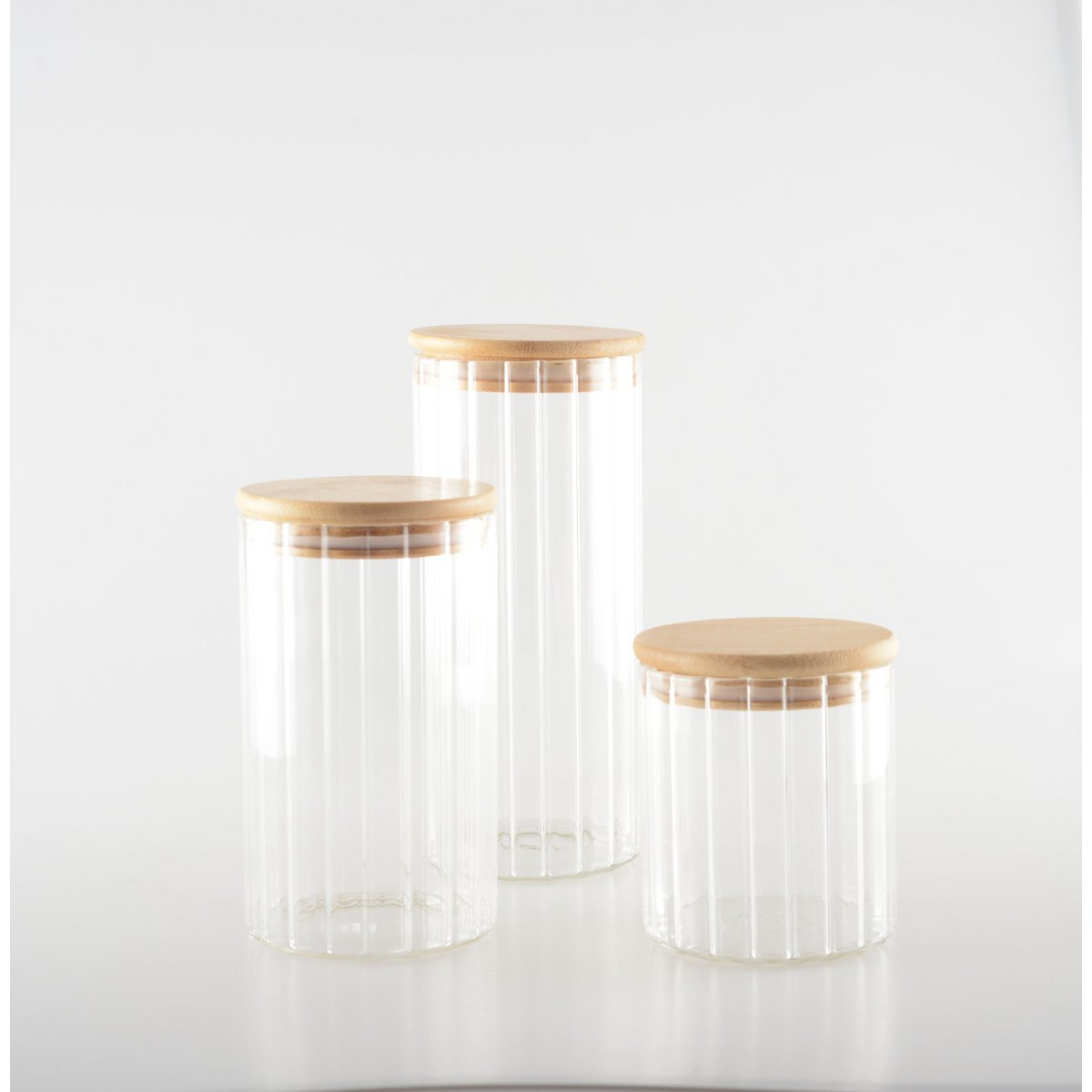 9x9x10cm glas- en houten opbergpot