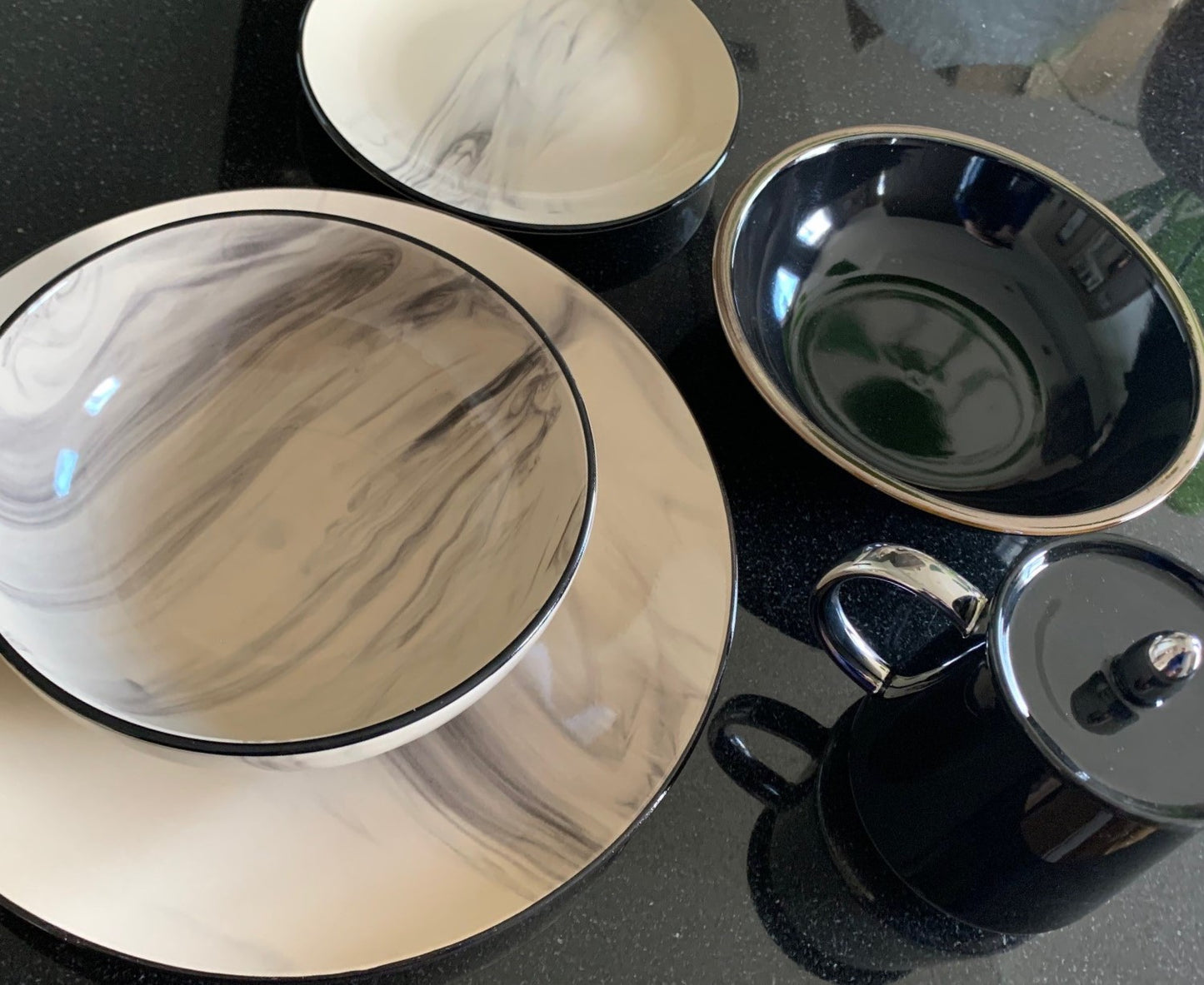 Kom 500ml - zwart/goud