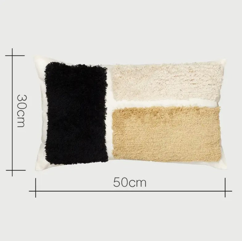 Langwerpig getextureerd kussen 50x30cm