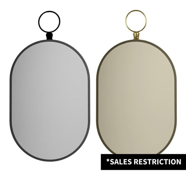 Spiegel ovaal 60 cm B-keus ZWART of GOUD