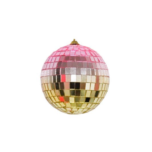 Kerstdecoratie - Kersthanger - Discobal - Foam - Roze/Goud - 20x20x20cm