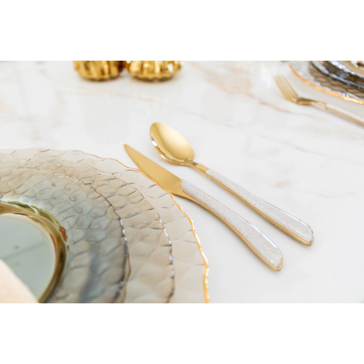 GOUDEN BESTEK MET GLITTER - 24-DELIG